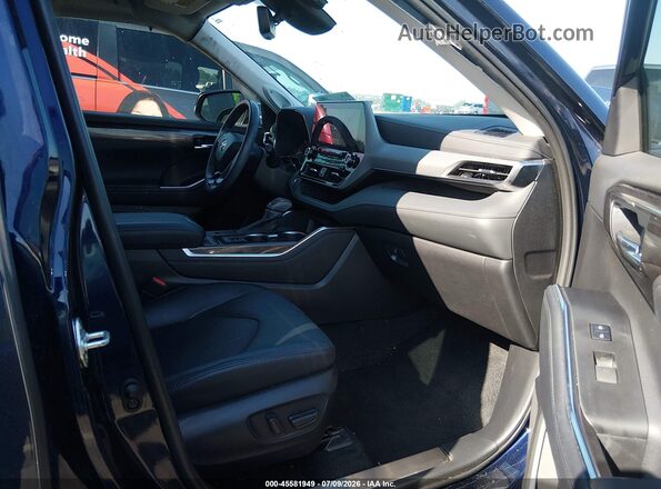 5TDFZRAH7NS142424 2022 TOYOTA HIGHLANDER Синий Вид салона спереди