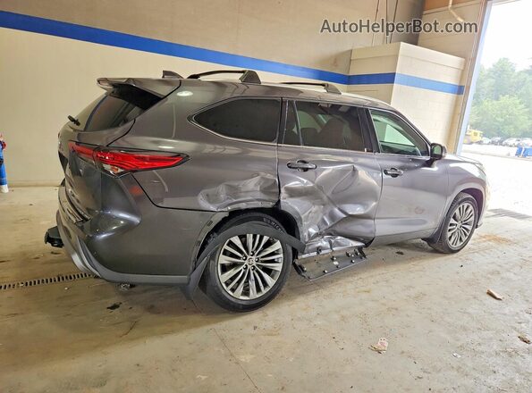 5TDFZRBH2MS086163 2021 TOYOTA HIGHLANDER Gray Trasero derecho