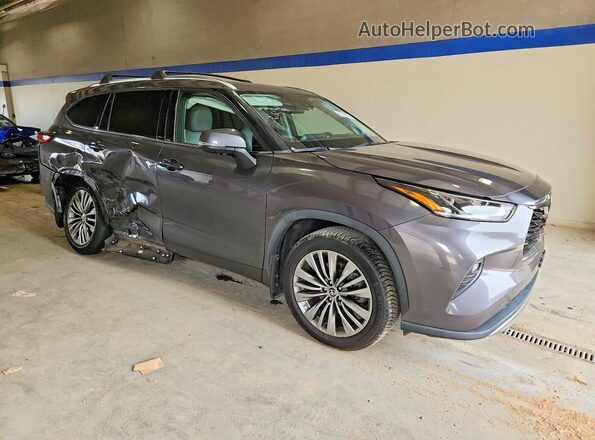 5TDFZRBH2MS086163 2021 TOYOTA HIGHLANDER Gray Delantero derecho