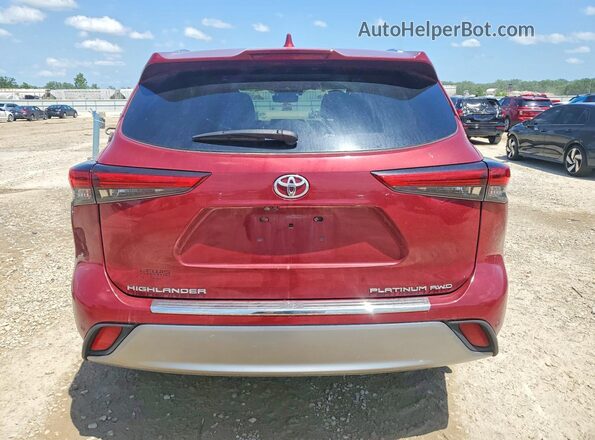 5TDFZRBH2MS159130 2021 TOYOTA HIGHLANDER Red უკანა ხედი
