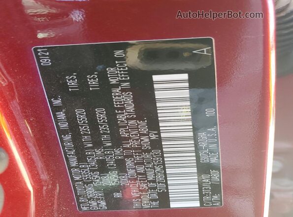 5TDFZRBH2MS159130 2021 TOYOTA HIGHLANDER Red სალონის 360-გრადუსიანი ხედი