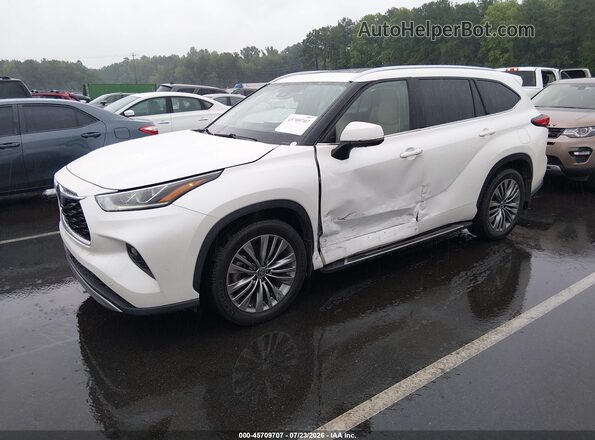 5TDFZRBH3LS036631 2020 TOYOTA HIGHLANDER White წინა მარცხენა ხედი სამი მეოთხედიდან