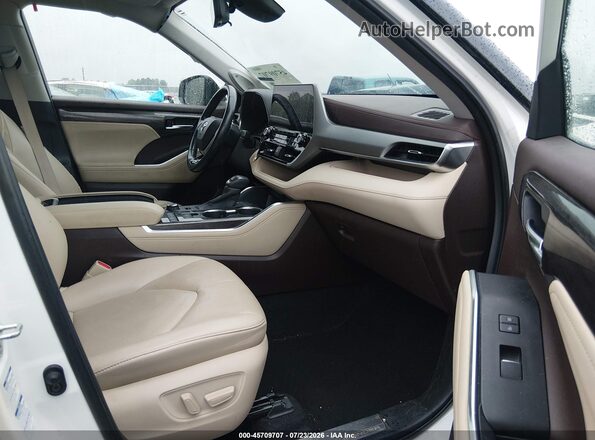 5TDFZRBH3LS036631 2020 TOYOTA HIGHLANDER White წინა სალონის ხედი