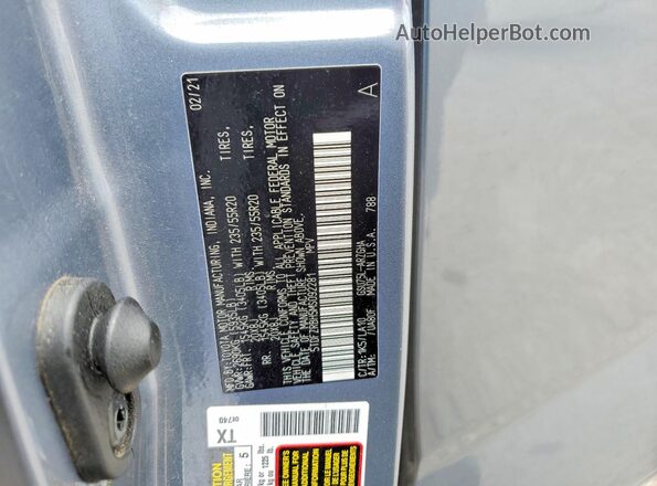 5TDFZRBH5MS092281 2021 TOYOTA HIGHLANDER Blue Vista de la etiqueta del VIN