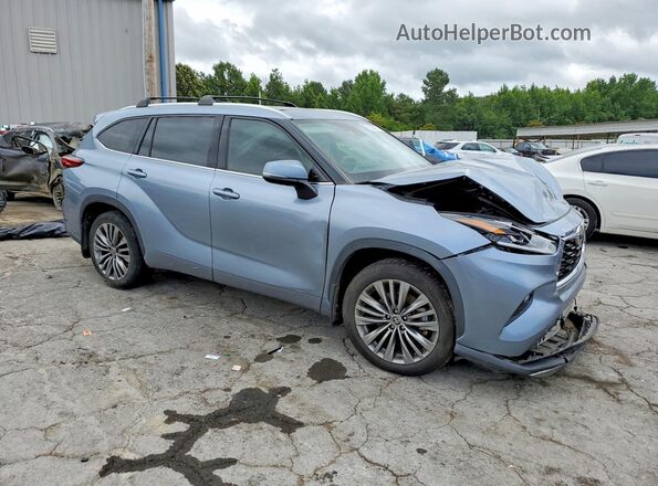 5TDFZRBH5MS092281 2021 TOYOTA HIGHLANDER Blue Delantero derecho