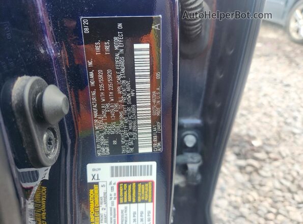 5TDFZRBH6LS048868 2020 TOYOTA HIGHLANDER Синий Вид подкапотного пространства