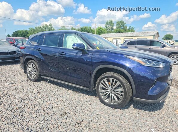 5TDFZRBH6LS048868 2020 TOYOTA HIGHLANDER Синий Передняя правая четверть