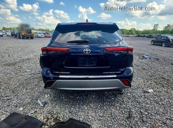 5TDFZRBH6LS048868 2020 TOYOTA HIGHLANDER Синий Вид сзади