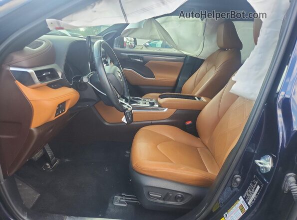 5TDFZRBH6LS048868 2020 TOYOTA HIGHLANDER Синий Вид салона спереди