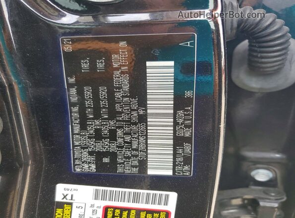5TDFZRBHXMS122665 2021 TOYOTA HIGHLANDER Black Սալոնի 360 աստիճան տեսք