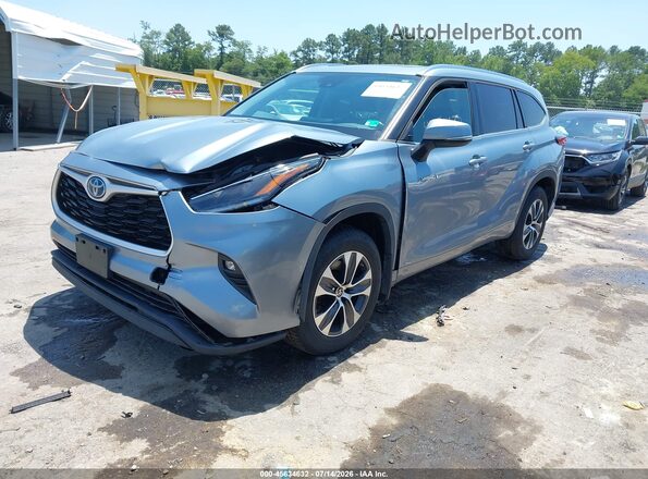 5TDGBRCH2MS067040 2021 TOYOTA HIGHLANDER Blue წინა მარცხენა ხედი სამი მეოთხედიდან
