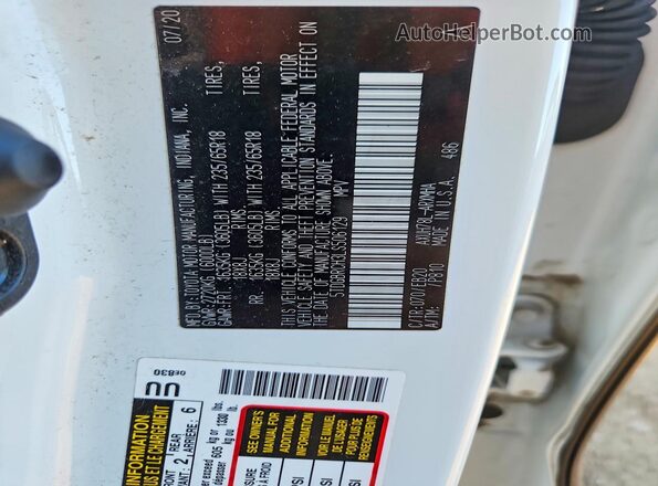 5TDGBRCH3LS506129 2020 TOYOTA HIGHLANDER White Շարժիչի բաժամունքի տեսք