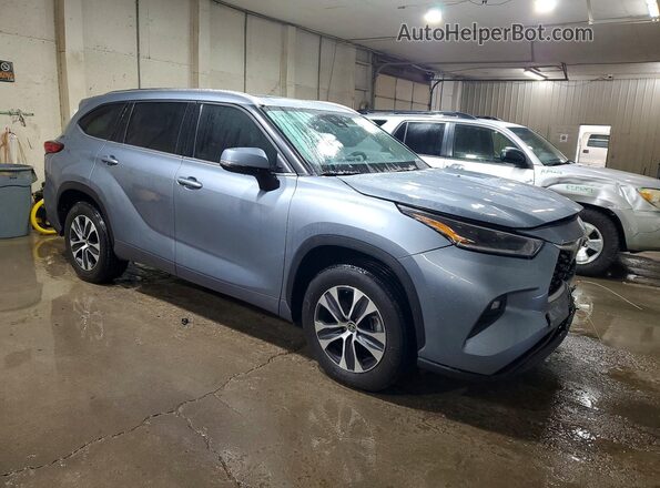 5TDGZRAH3MS081589 2021 TOYOTA HIGHLANDER Синий Передняя правая четверть