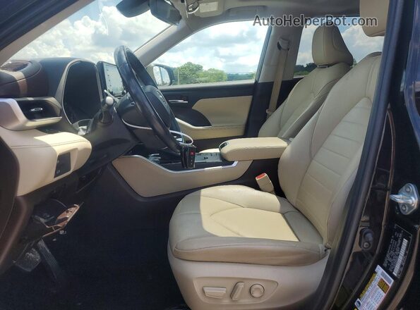 5TDGZRAH4MS045930 2021 TOYOTA HIGHLANDER Black Widok wnętrza z przodu