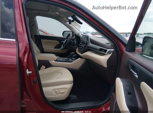 5TDGZRAH5LS023417 2020 TOYOTA HIGHLANDER Burgundy Widok wnętrza z przodu