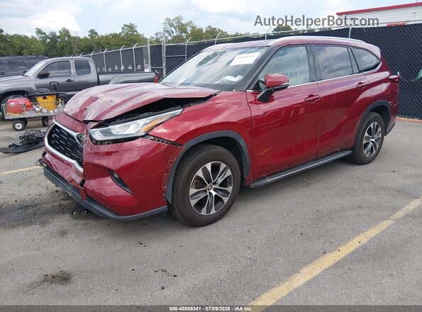 5TDGZRAH5LS023417 2020 TOYOTA HIGHLANDER Burgundy Przód lewy
