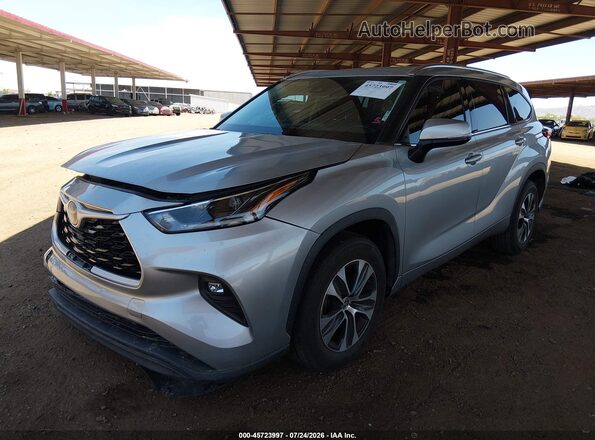 5TDGZRAH5MS537740 2021 TOYOTA HIGHLANDER Gray Передня ліва чверть