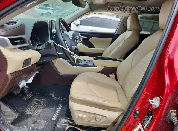 5TDGZRAH6MS035223 2021 TOYOTA HIGHLANDER Red წინა სალონის ხედი