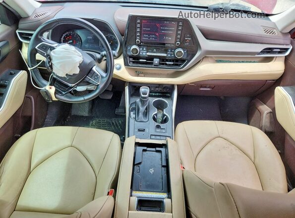 5TDGZRAH6MS035223 2021 TOYOTA HIGHLANDER Red წინა პანელის ხედი