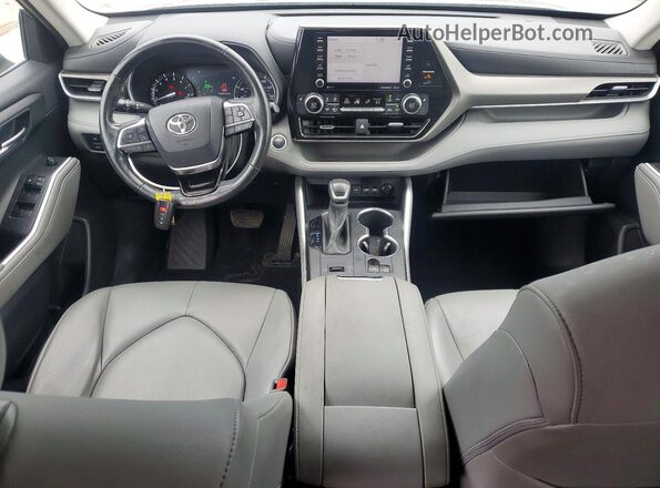 5TDGZRAH6MS040504 2021 TOYOTA HIGHLANDER Blue Առջևի վահանակի տեսք