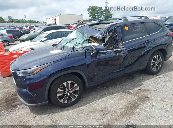 5TDGZRAH8MS520429 2021 TOYOTA HIGHLANDER Dark Blue წინა მარცხენა ხედი სამი მეოთხედიდან