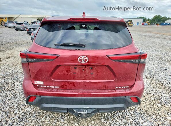 5TDGZRBH1LS047292 2020 TOYOTA HIGHLANDER Red Вид ззаду