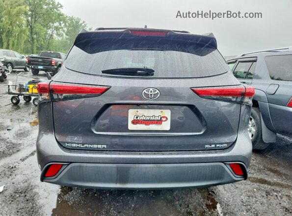 5TDGZRBH2MS064622 2021 TOYOTA HIGHLANDER Gray Вид ззаду