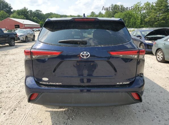 5TDGZRBH3LS004301 2020 TOYOTA HIGHLANDER Blue Вид ззаду