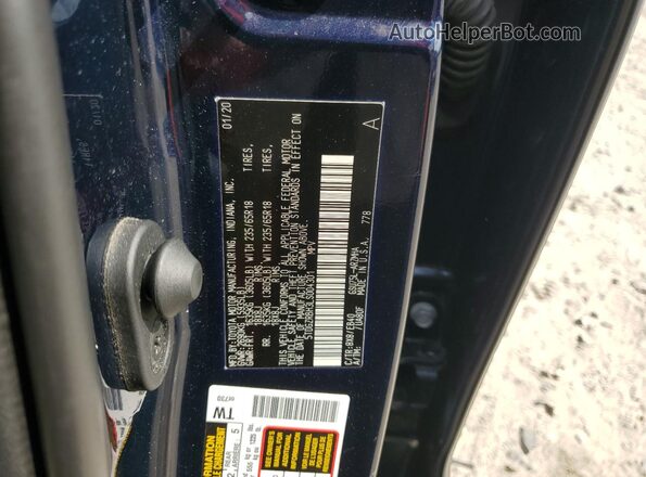 5TDGZRBH3LS004301 2020 TOYOTA HIGHLANDER Blue Вид наклейки з VIN-кодом