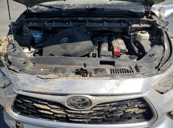 5TDGZRBH4LS500434 2020 TOYOTA HIGHLANDER Silver ძრავის განყოფილების ხედი