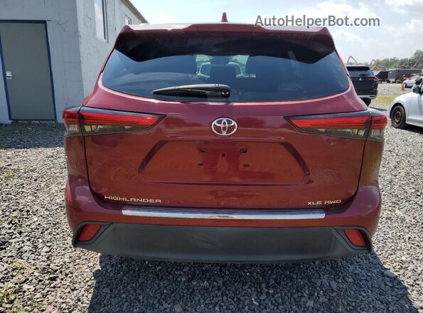 5TDGZRBH4LS509909 2020 TOYOTA HIGHLANDER Burgundy Հետևի տեսք