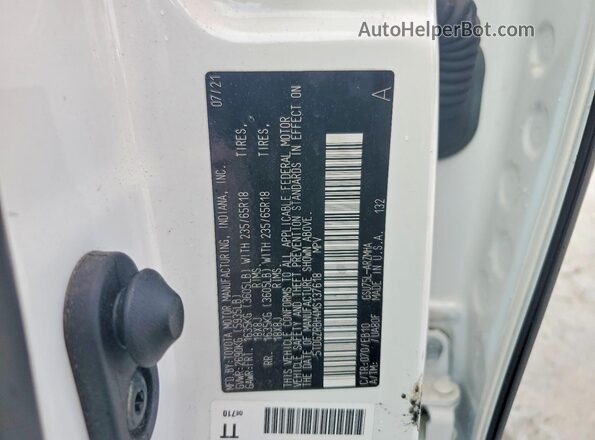 5TDGZRBH4MS137618 2021 TOYOTA HIGHLANDER White Widok wnętrza 360 stopni