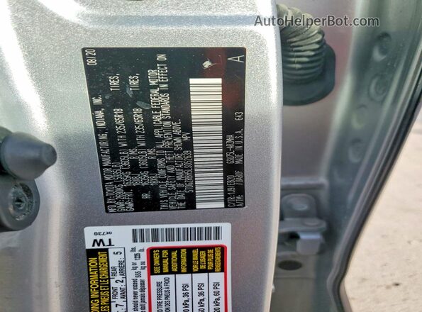 5TDGZRBH5LS052639 2020 TOYOTA HIGHLANDER Gray VIN sticker view