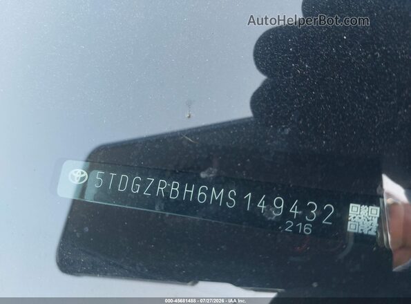 5TDGZRBH6MS149432 2021 TOYOTA HIGHLANDER Silver 