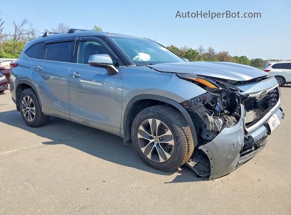 5TDGZRBH7MS078242 2021 TOYOTA HIGHLANDER Синий Передняя правая четверть