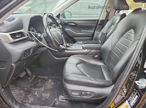 5TDGZRBH7MS528648 2021 TOYOTA HIGHLANDER Black წინა სალონის ხედი