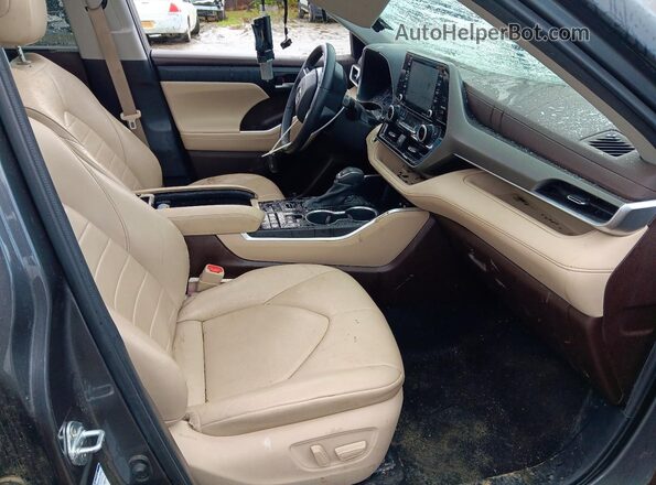 5TDGZRBHXMS115848 2021 TOYOTA HIGHLANDER Gray Widok wnętrza z przodu