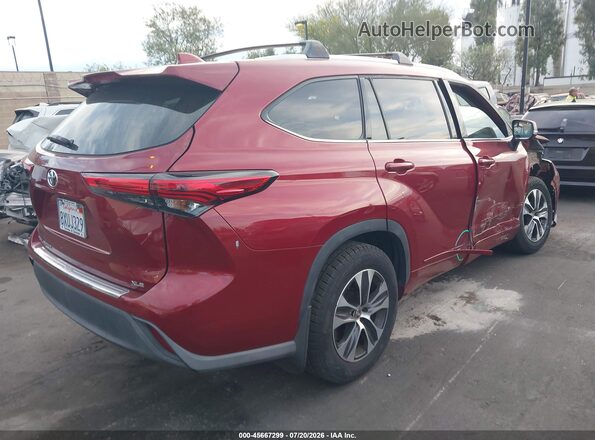 5TDHZRAH1MS079604 2021 TOYOTA HIGHLANDER Red Trasero derecho