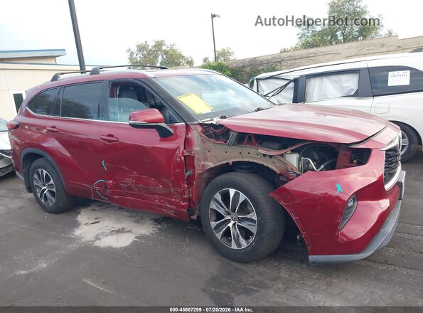 5TDHZRAH1MS079604 2021 TOYOTA HIGHLANDER Red Vista frontal