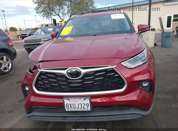 5TDHZRAH1MS079604 2021 TOYOTA HIGHLANDER Red Vista interior trasera