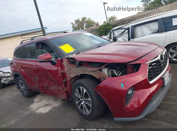 5TDHZRAH1MS079604 2021 TOYOTA HIGHLANDER Red Vista interior de 360 grados