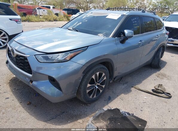 5TDHZRAH5LS009487 2020 TOYOTA HIGHLANDER Синий Передняя левая четверть