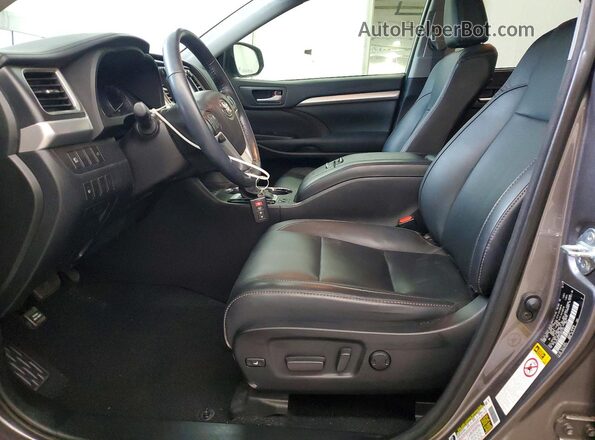5TDJGRFH2JS037115 2018 TOYOTA HIGHLANDER Gray წინა სალონის ხედი