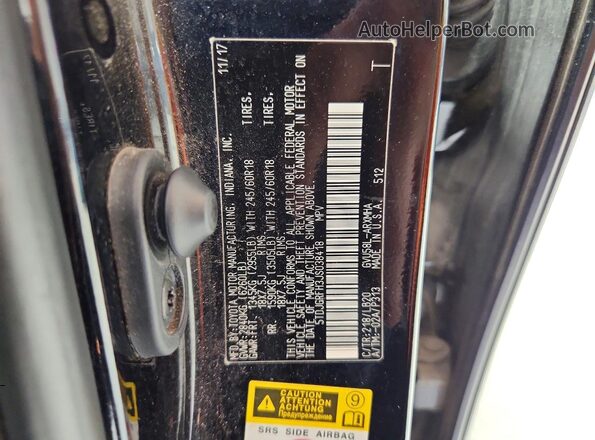 5TDJGRFH3JS038418 2018 TOYOTA HIGHLANDER Black Вид наклейки з VIN-кодом