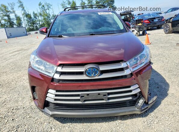 5TDJGRFH4JS039786 2018 TOYOTA HIGHLANDER Burgundy Դիմացի տեսք