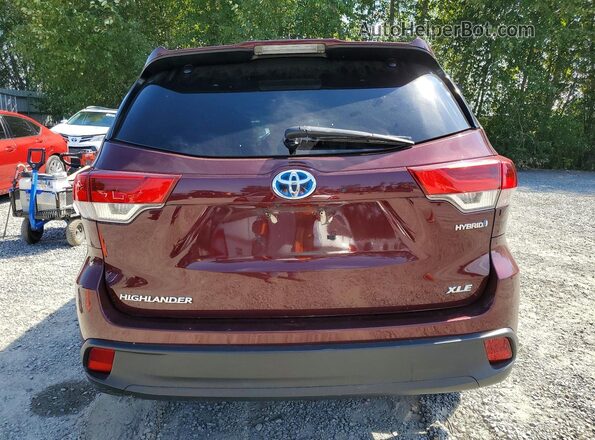 5TDJGRFH4JS039786 2018 TOYOTA HIGHLANDER Burgundy Հետևի տեսք
