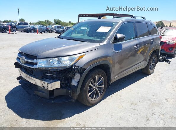 5TDJGRFH4JS044051 2018 TOYOTA HIGHLANDER HYBRID Gray წინა მარცხენა ხედი სამი მეოთხედიდან