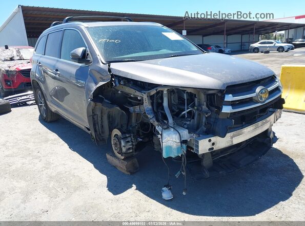 5TDJGRFH4JS044051 2018 TOYOTA HIGHLANDER HYBRID Gray წინა ხედი