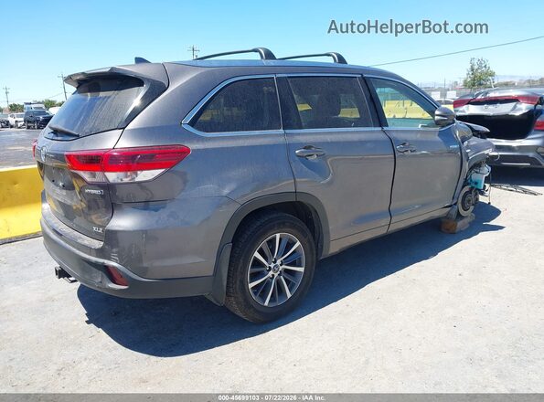 5TDJGRFH4JS044051 2018 TOYOTA HIGHLANDER HYBRID Gray უკანა მარჯვენა