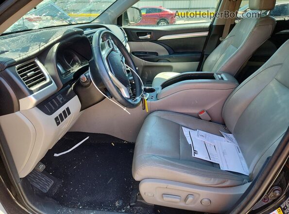 5TDJKRFH3GS292301 2016 TOYOTA HIGHLANDER Black Widok wnętrza z przodu